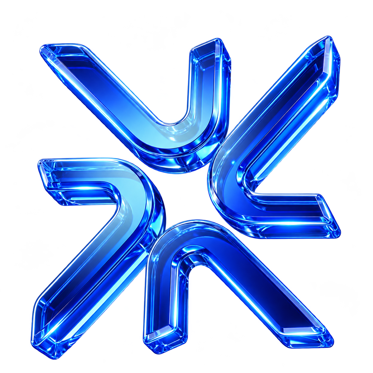 Símbolo Hernes en cristal azul tridimensional
